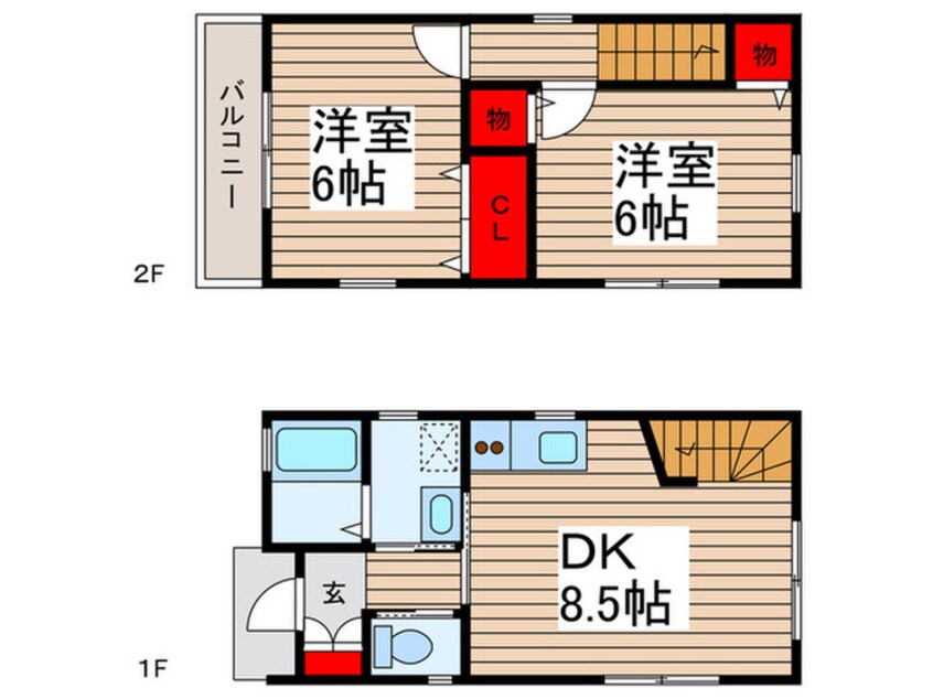 間取図 ｐｅｔｉｔｂｌａｎｃ6919 2号棟