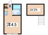 アムズ神大寺 1Rの間取り