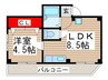 白十字ビル 1LDKの間取り