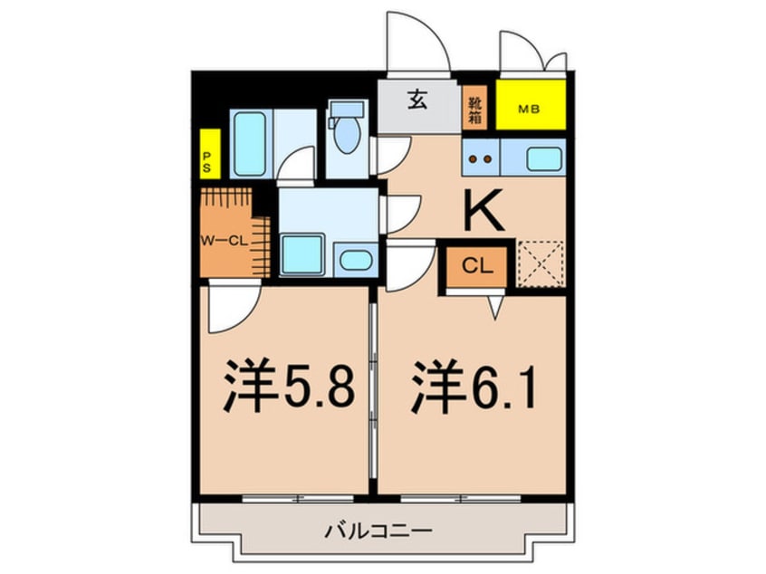 間取図 ｸﾞﾘﾌｨﾝ横浜･ﾍﾞｲｸﾞﾗﾝﾃﾞ弐番館402