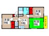 フレグランス南大野　Ｂ 3DKの間取り