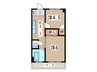 第一岸マンション 2Kの間取り