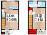 ザ・パークメゾン高砂 1LDKの間取り