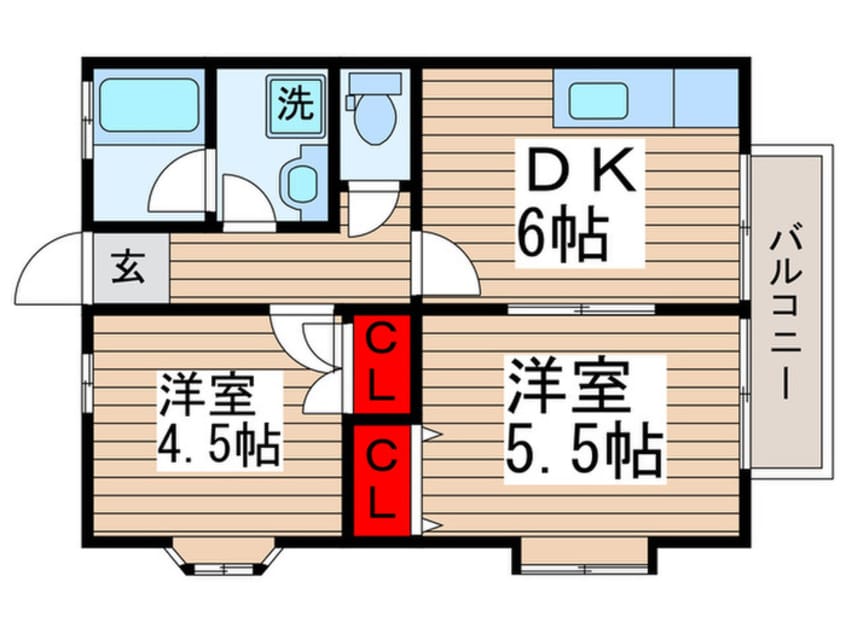 間取図 ハイツヒガシヤマB