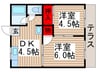 ハイム道野辺 2DKの間取り