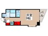 千寿ピア 1Rの間取り