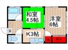 氏川コーポ 2Kの間取り