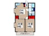 クラルテ元町 2DKの間取り