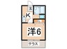 オーシャン　ブライト 1Kの間取り
