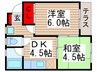 コ－ポジュネス 2DKの間取り