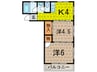 相川マンション 2Kの間取り