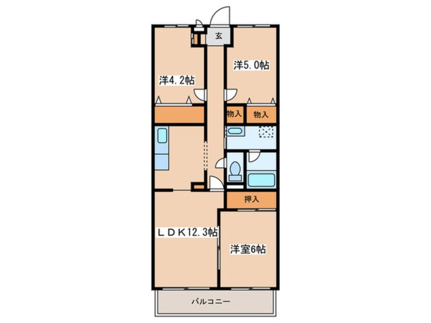 間取図 グリーンヒルズトーワ