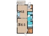 シントラ西小山 1DKの間取り