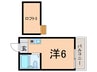梨苑ハイツＢ 1Rの間取り