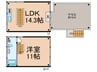 ドゥ・アジュ－ル 1LDKの間取り