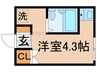 フラッツ金町 1Rの間取り