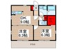 カルム・ハイツ　B 2DKの間取り