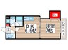 ＡＲＳおおたかの森 1DKの間取り