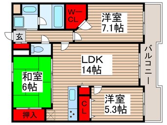 間取図 ヴェラハイツ松戸岩瀬(202)