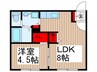 プレシャスピア蕨 1LDKの間取り