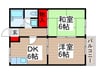 ガーデンハウス 2DKの間取り