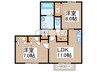 ガーデンヒルズ壱番館 2LDKの間取り