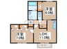 ガーデンヒルズ壱番館 2LDKの間取り