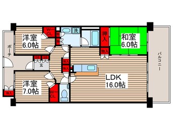 間取図 ﾆｭｰﾄﾝﾌﾟﾚｲｽｻｳｽｺｰﾄ(1510)