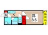 セルクルーズ綾瀬 1Kの間取り