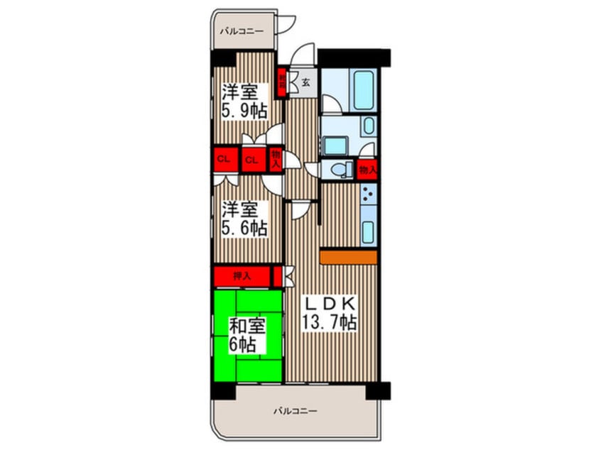 間取図 東川口ガーデンプラザ六番館