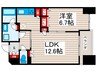 カスタリア荒川 1LDKの間取り