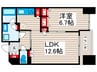 カスタリア荒川 1LDKの間取り