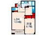 カスタリア荒川 1LDKの間取り