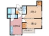 Ｂｅｌｌ　ｃａｌｍ 2DKの間取り