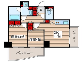 間取図 パークアクシス浅草橋二丁目