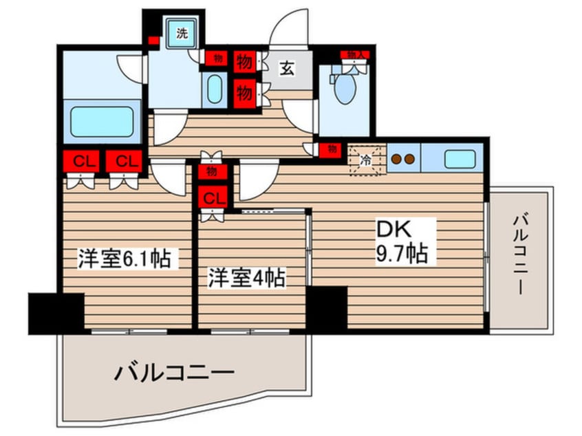 間取図 パークアクシス浅草橋二丁目