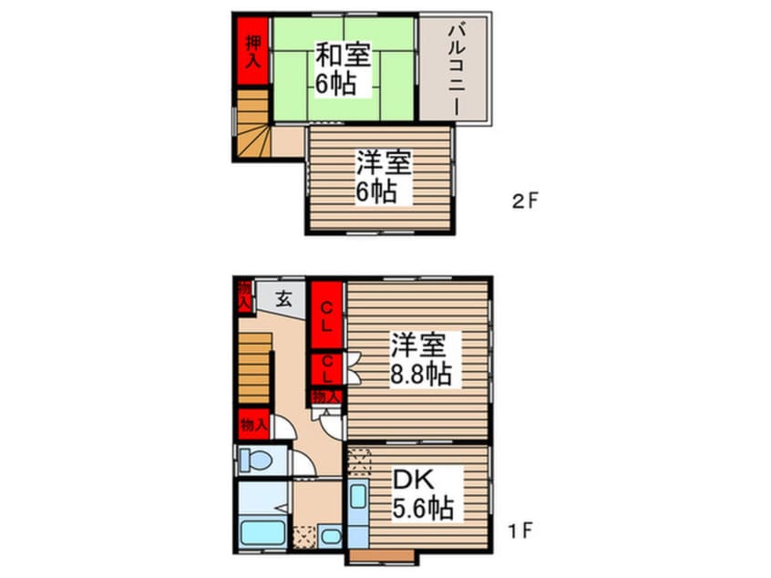 間取図 南増尾３丁目貸家