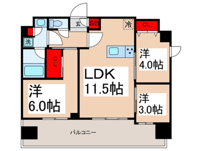 間取図 アーバネックス北上野