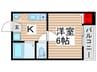 Blue Terrace松戸 1Kの間取り