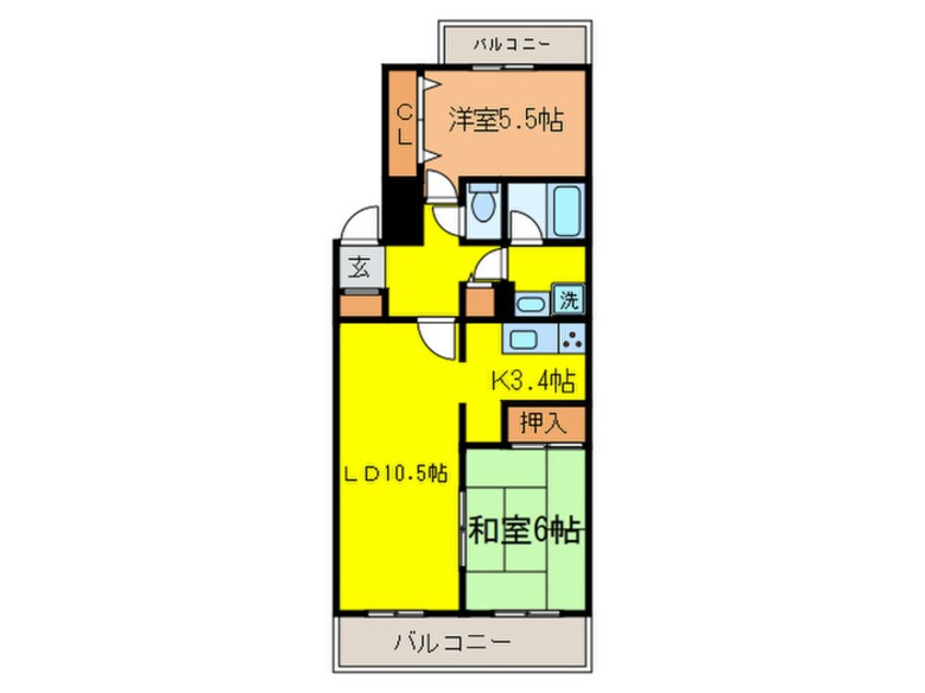 間取図 フィ－ル天神町３号館