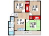 秋山コーポラス 3DKの間取り