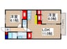 桜コートⅡ 2LDKの間取り