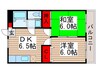 グレース鎌ヶ谷Ⅰ 2DKの間取り