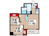 アスブルーム奥浅草 2LDKの間取り