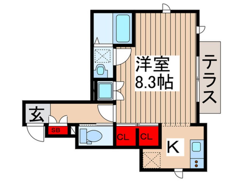 間取図 フロ－ラアサヒ