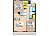 パ－クサイド藤沢 2LDKの間取り