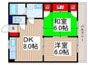 岡部マンション 2DKの間取り