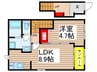 仮）木野目新築AP 1LDKの間取り