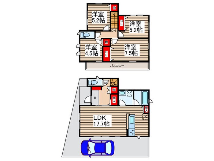 間取り図 仮)鶴瀬東戸建　7