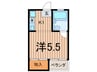 はぴねす関 1Kの間取り